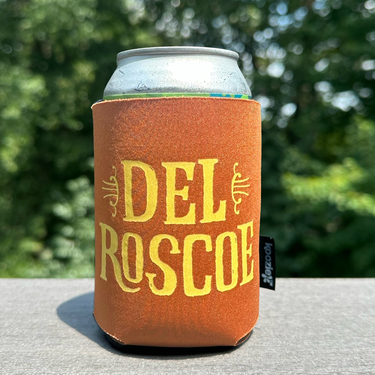 Del Roscoe Logo Koozie